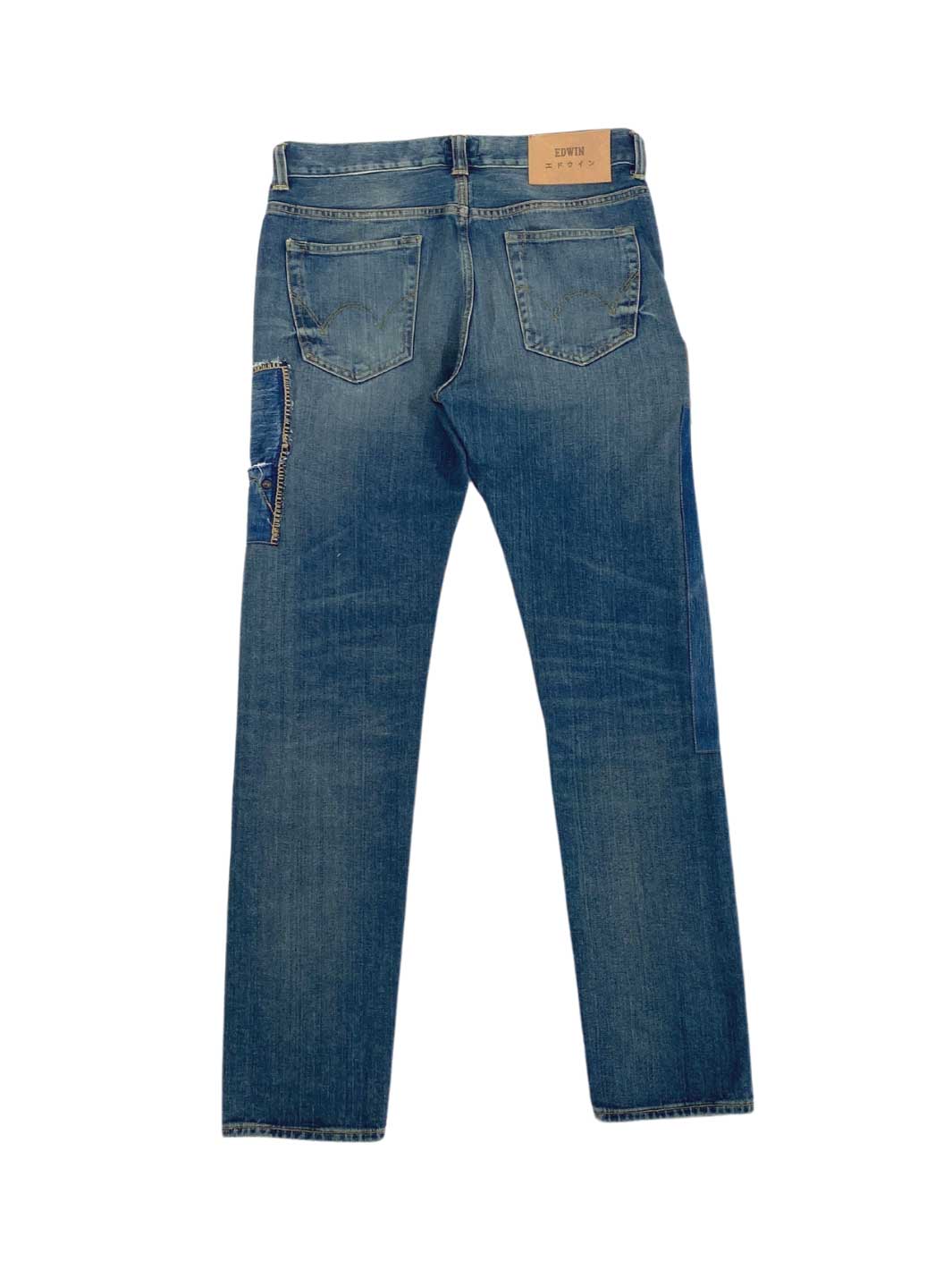 Herren Vintage upcycled Jeans in mittelblauer Waschung Größe 30/32 100% Baumwolle