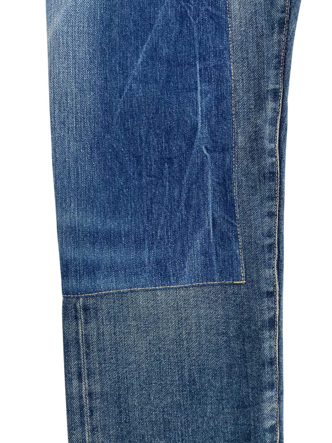 Herren Vintage Denim Größe 30/32 mittelbalue Waschung verstärktes Bein 100% Baumwolle