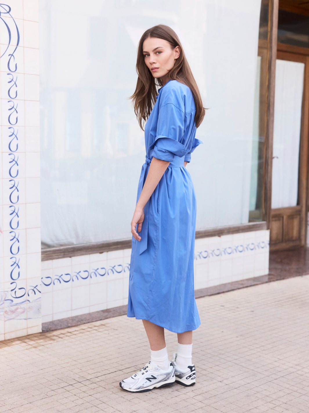 Hemdblusen Kleid lang aus Organic Cotton