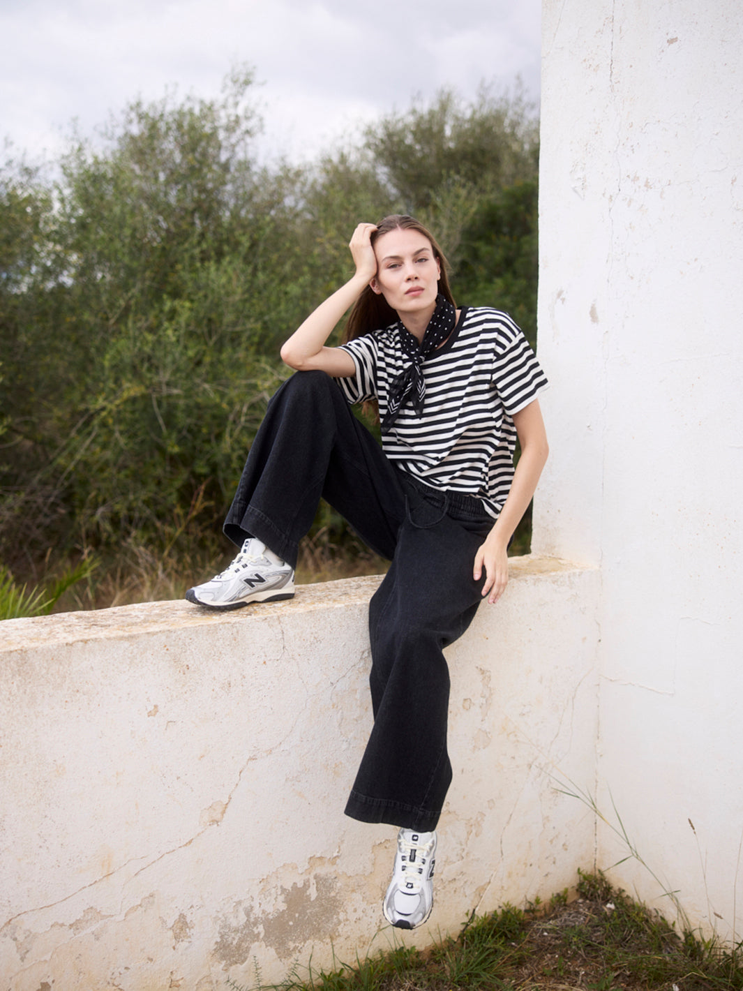 WOTE-Damen-Frauen-Rundhals-T-Shirt-Streifen-Bio-Baumwolle-Organic-Cotton-nachhaltig-schwarz-weiß