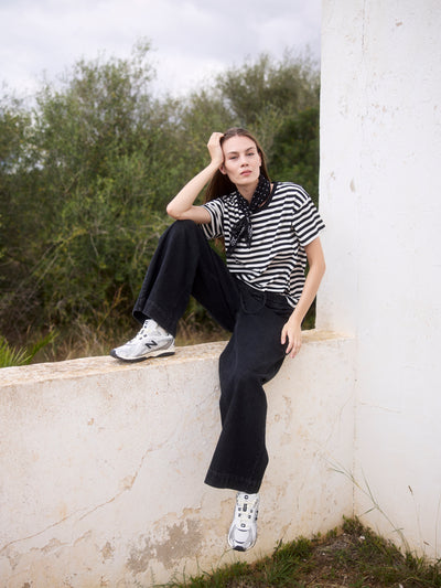 WOTE-Damen-Frauen-Rundhals-T-Shirt-Streifen-Bio-Baumwolle-Organic-Cotton-nachhaltig-schwarz-weiß