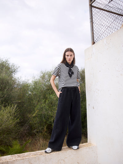 WOTE-Damen-Frauen-Rundhals-T-Shirt-Streifen-Bio-Baumwolle-Organic-Cotton-nachhaltig-schwarz-weiß