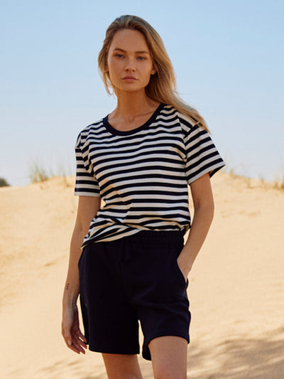 WOTE-Damen-Frauen-Rundhals-T-Shirt-Streifen-Bio-Baumwolle-Organic-Cotton-nachhaltig-schwarz-weiß