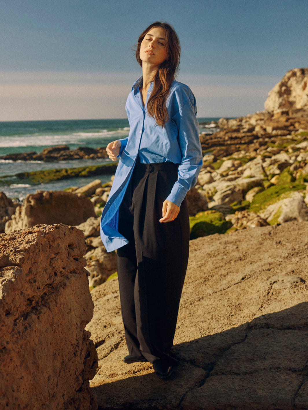 Hemdblusen Kleid Streifen aus Organic Cotton