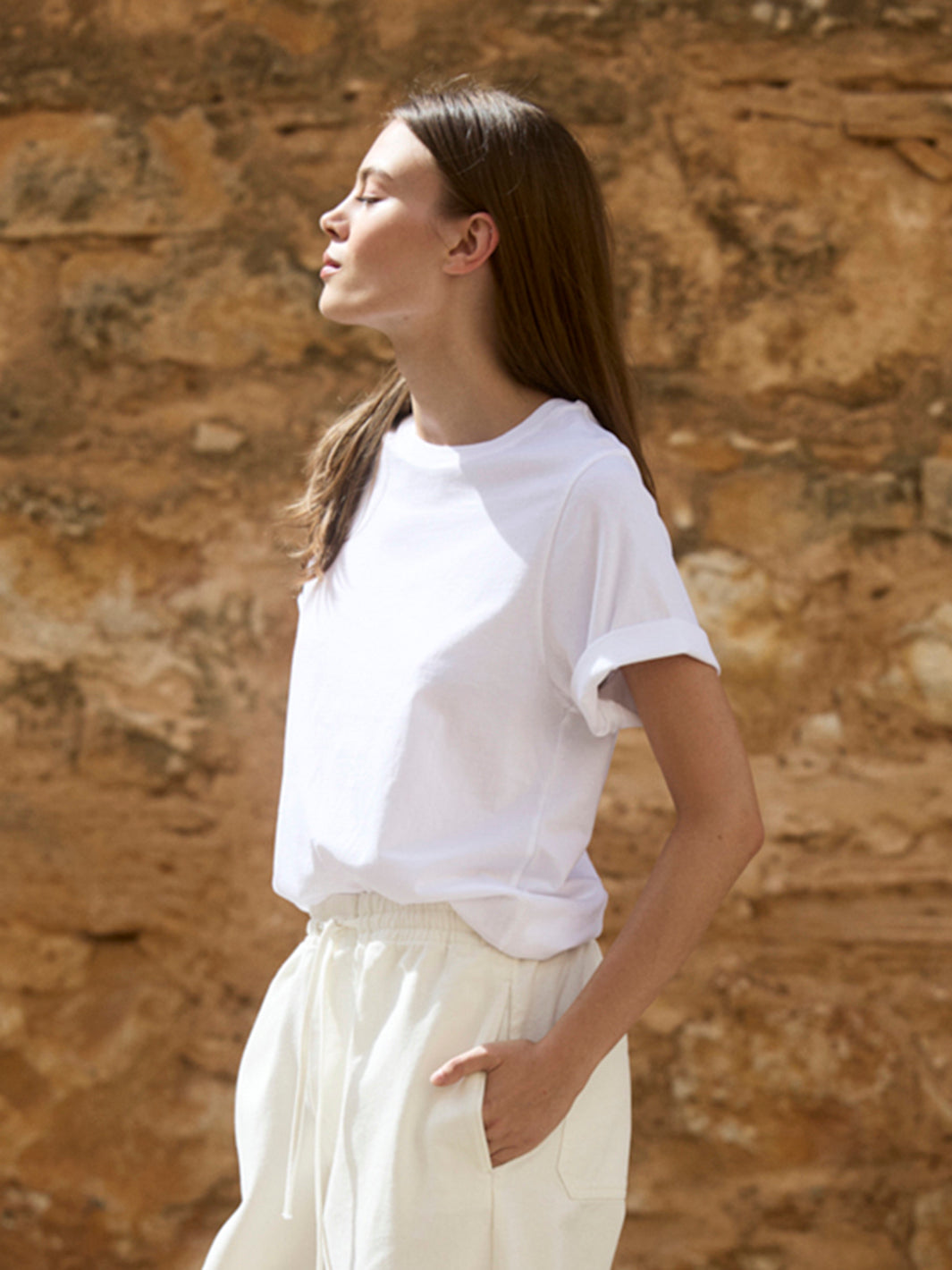 Relaxed Fit Rundhals T-Shirt aus Bio-Baumwolle