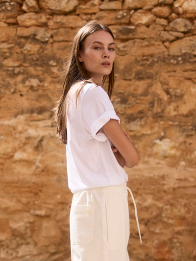 Relaxed Fit Rundhals T-Shirt aus Bio-Baumwolle