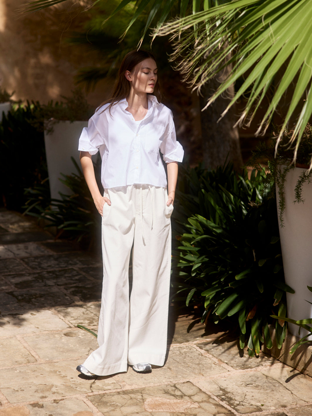 Kurze Hemdbluse aus Organic Cotton