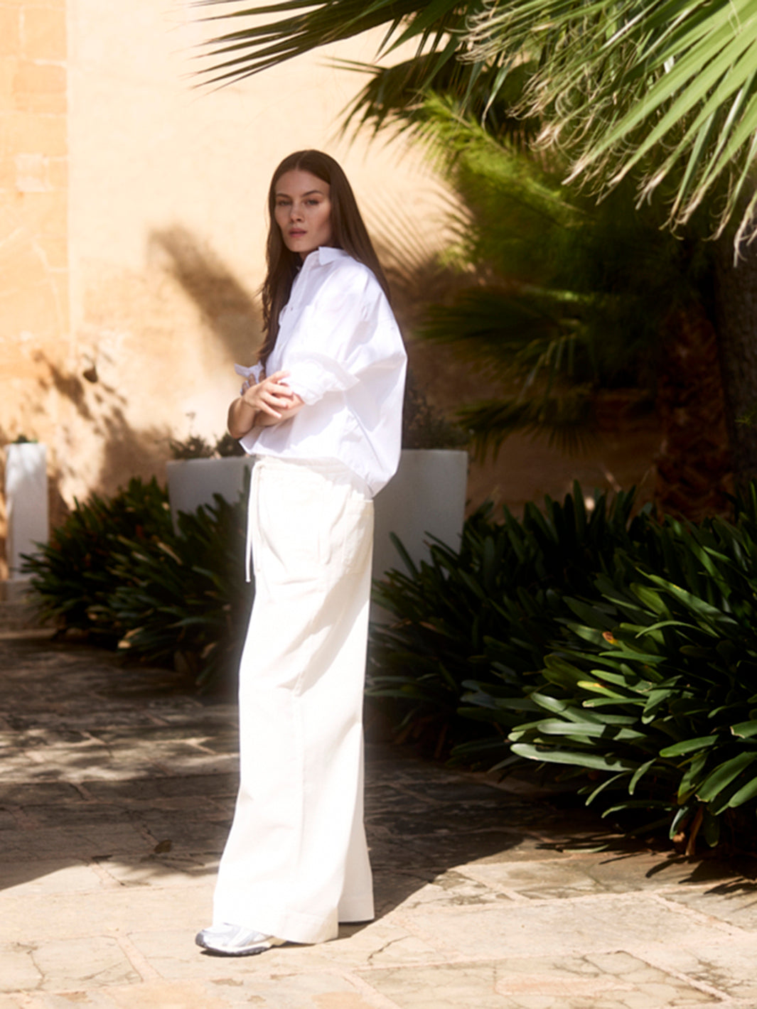 Kurze Hemdbluse aus Organic Cotton