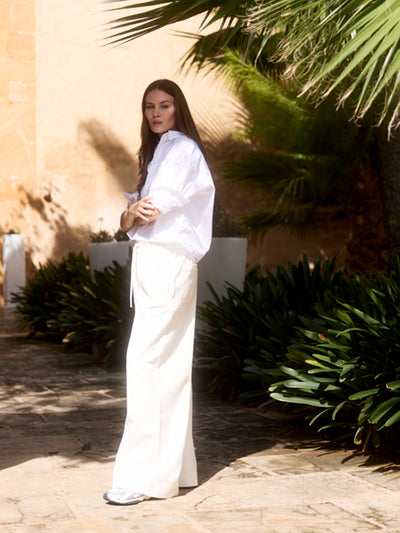 Kurze Hemdbluse aus Organic Cotton