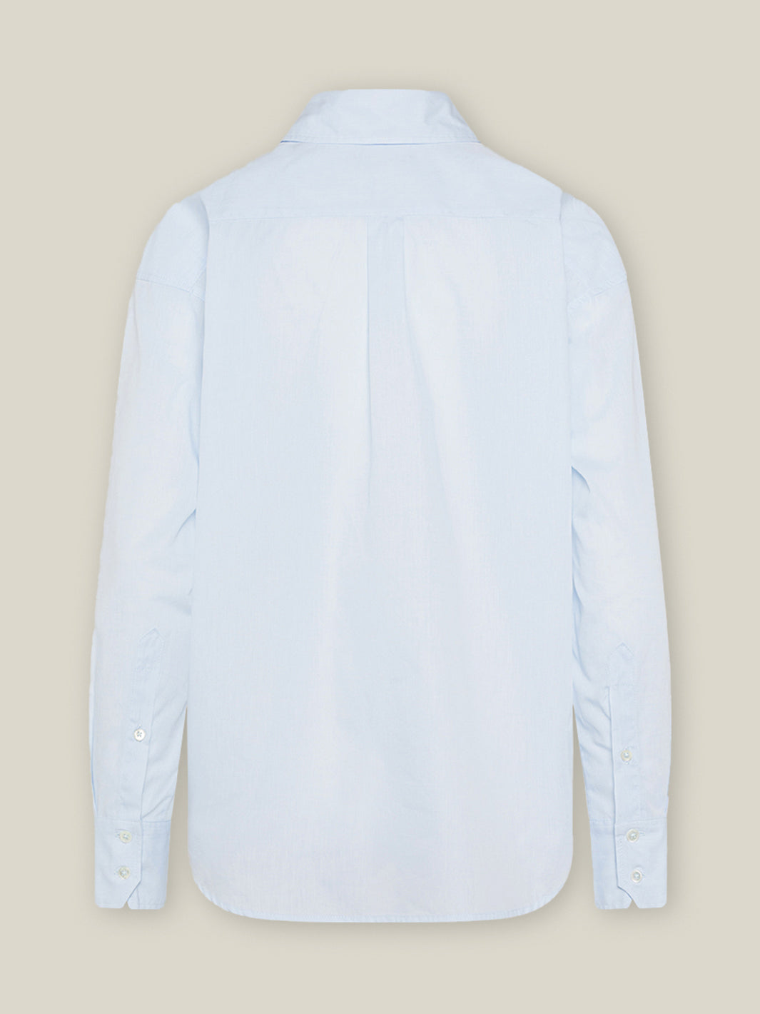 Damen Oversized Bluse in Hellblau aus reiner Bio-Baumwolle von WOTE - made in Portugal, Rückenansicht