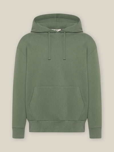 Herren Hoodie Sweatshirt in Olive aus Bio Baumwolle - Hergestellt in Portugal von WOTE - Frontansicht Freisteller
