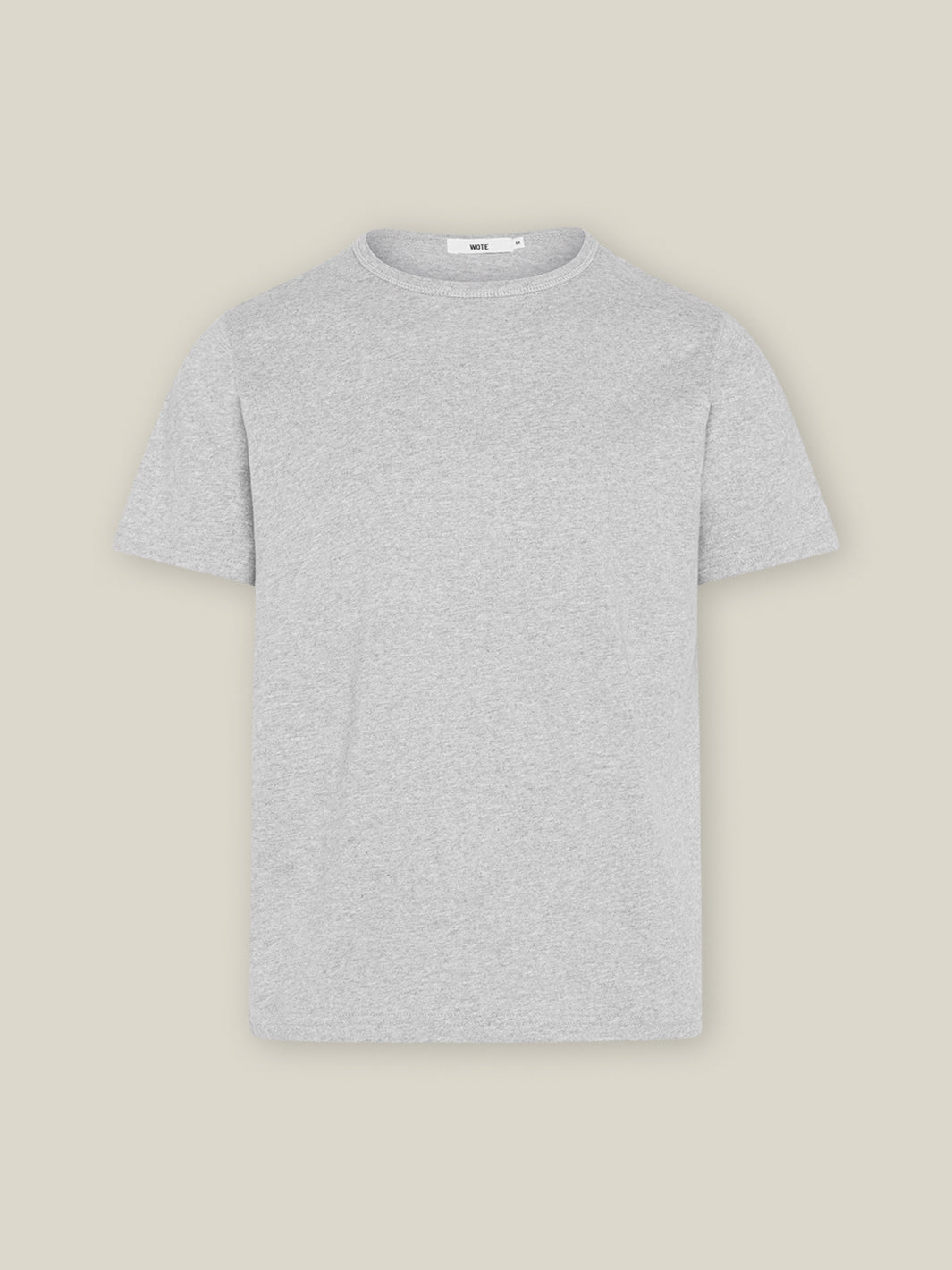 Herren Rundhals T-Shirt, Regular Fit in Grau-Melange aus Bio-Baumwolle von WOTE - fair und nachhaltig in Portugal produziert, Freisteller Bild
