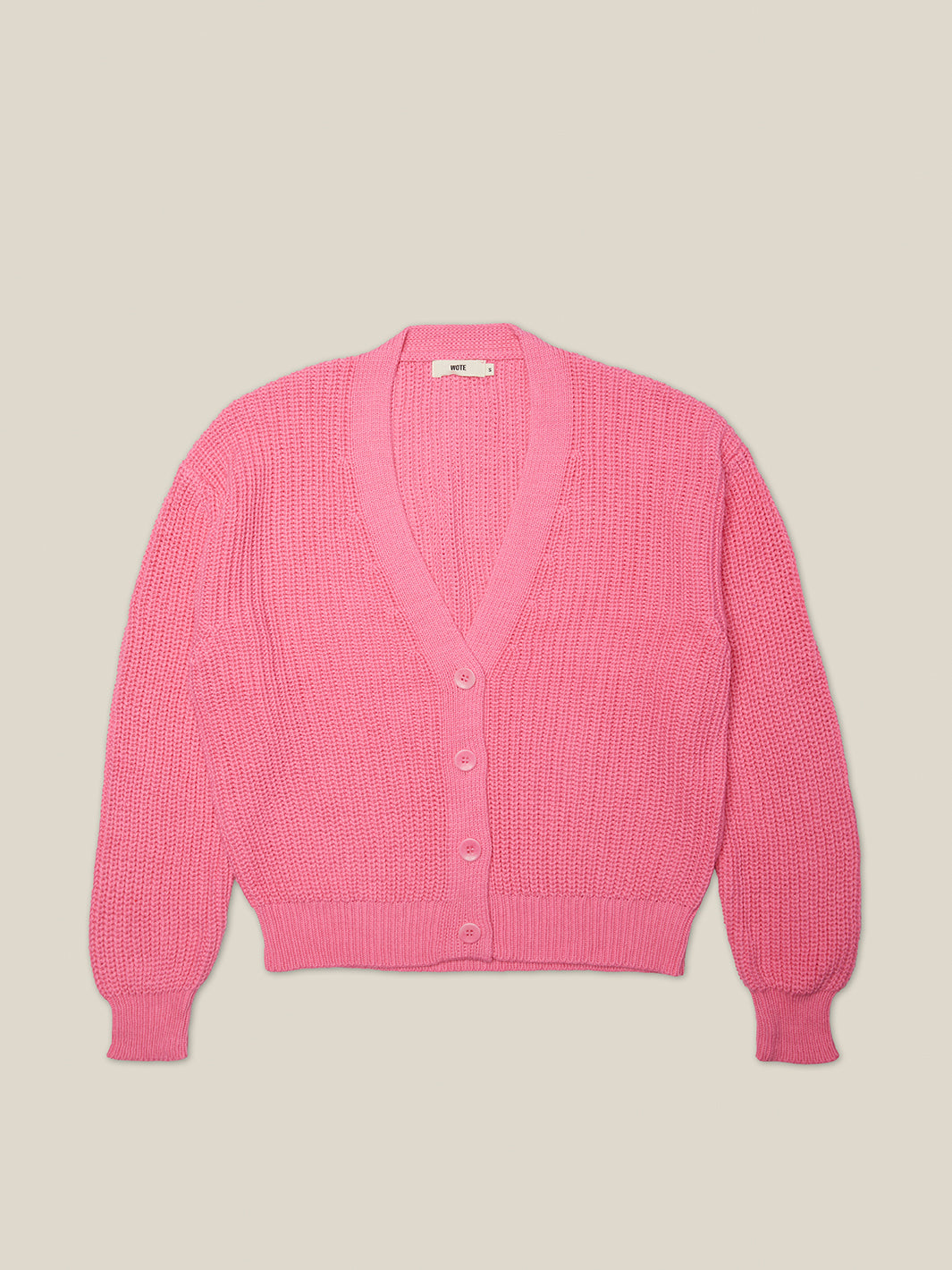 Damen Strickjacke pink 100% Bio Baumwolle GOTS zertifiziert made in Italy