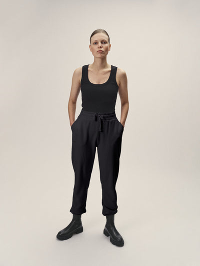 Damen Sweatpants schwarz softe Bio Baumwolle OCS Siegel made in Portugal
