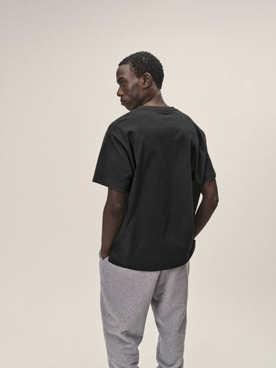 Männer T-Shirt oversized Passform Rundhals Ausschnitt anthrazit hochwertige Bio Baumwolle made in Portugal