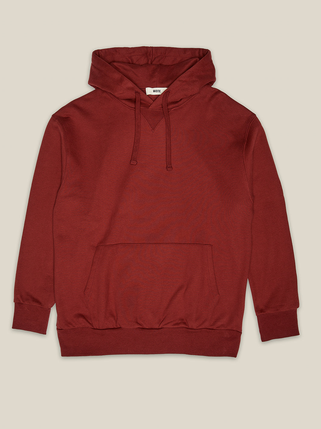 Herren Hoodie Sweatshirt in einem Gebrannten-Rot aus Bio-Baumwolle - made in Portugal von WOTE - Freisteller