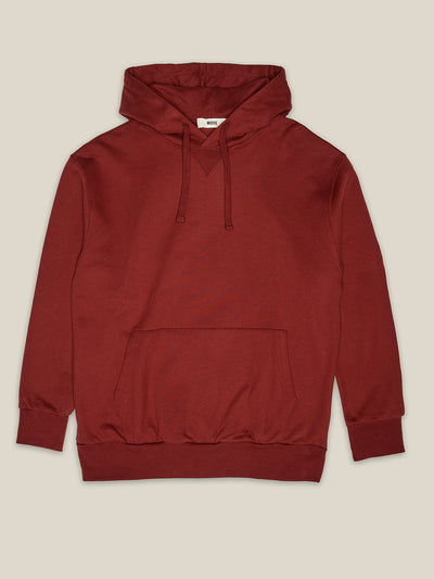 Herren Hoodie Sweatshirt in einem Gebrannten-Rot aus Bio-Baumwolle - made in Portugal von WOTE - Freisteller